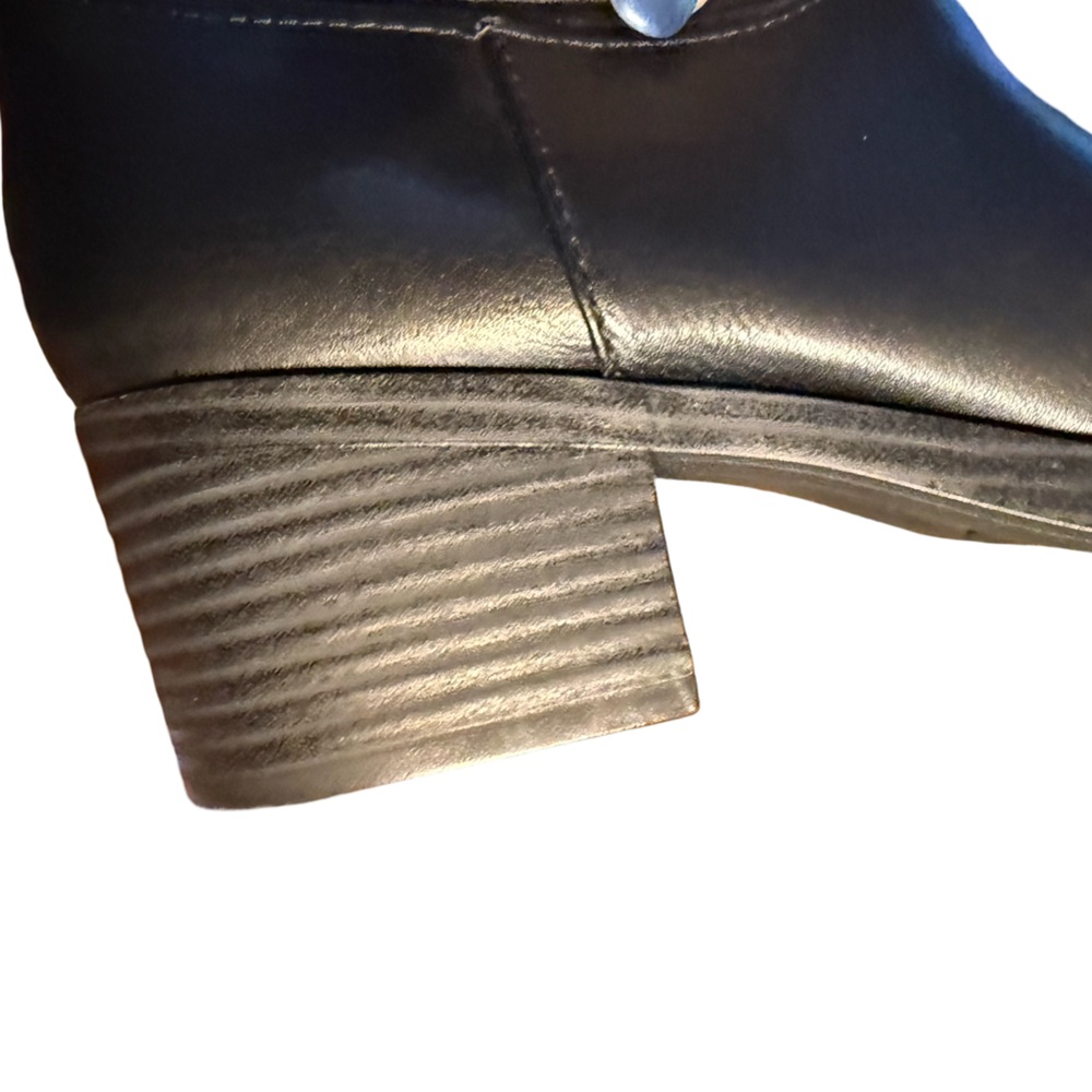 Marc Fisher NWT Sz 6M Classic Black Knee High Vegan Leather Heel Boots (SH162) - Picture 8 of 9